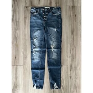 KanCan Chelsea‎ High Rise Super Skinny Jeans Womens 9/28 Blue Denim Distressed